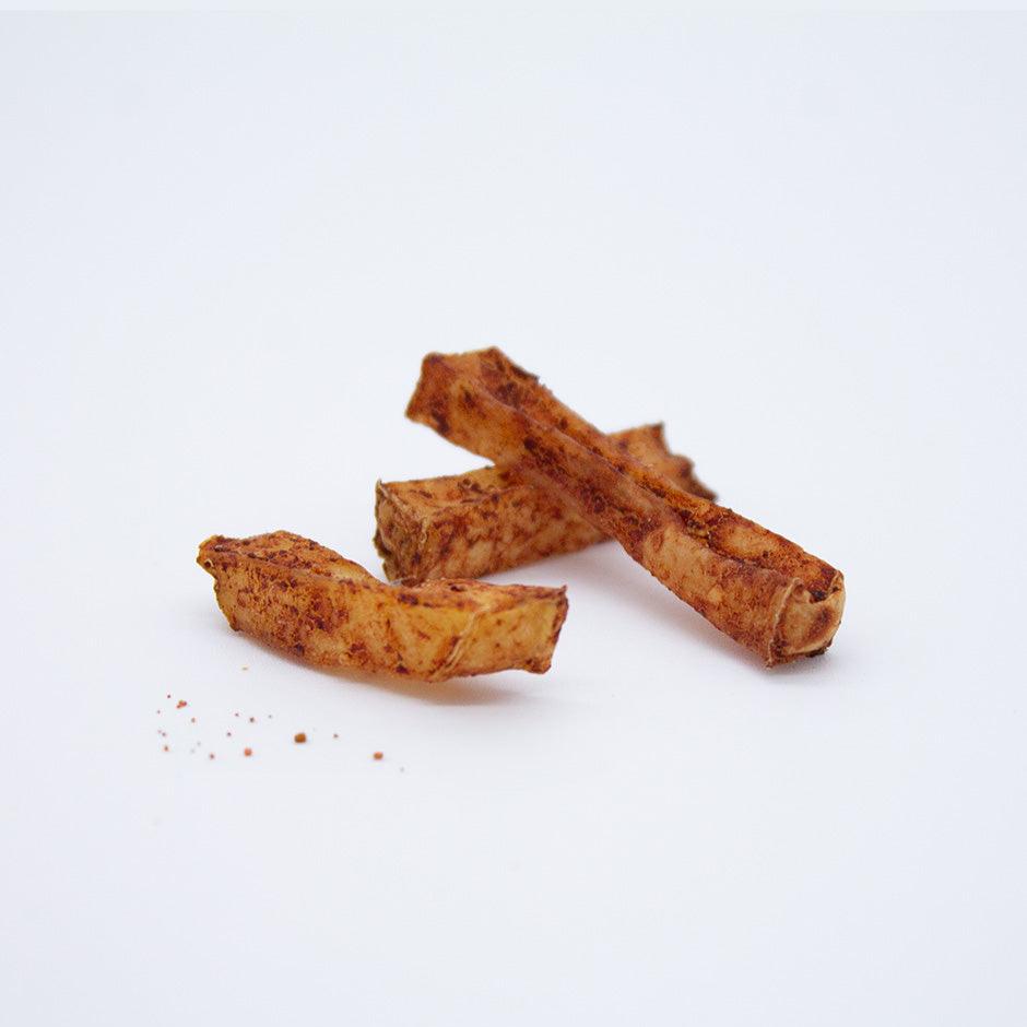 Chips de papa y camote con res